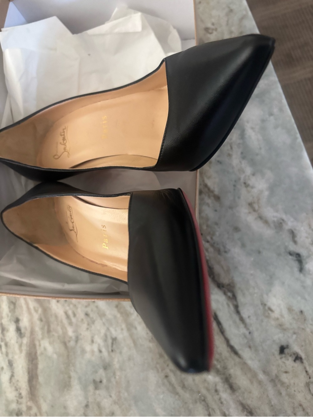 Authentic Christian Louboutin Classic Black Pumps with Iconic Red Sole - Picture 9 of 11